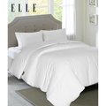 Elle 1200TC Cotton-Rich White Down Fiber Comforter, White, Full/Queen EL101007
